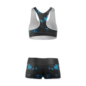 Ensemble de yoga sans couture personnalisé pour femmes, soutien-gorge de sport et short taille haute, vêtements de sport, ensemble de vêtements de gym, ensemble en spandex et polyester - Product Image 3