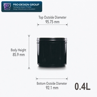 Seau en plastique de 400 ml avec couvercle, noir, en PEHD, avec bande de déchirement, pour masque de soudure PCB, matériaux électroniques, stockage d'encre