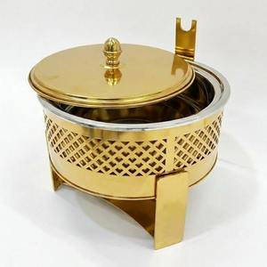 Plat de service rond de luxe de style arabe avec base en bois naturel et couvercle en dôme martelé noir, idéal pour le buffet du Ramadan, unité individuelle - Product Image 6