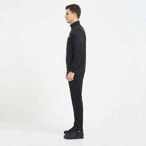 Ensemble de survêtement noir pour homme Hawk Eye, pull-over à capuche, couleur unie, coupe régulière avec poches latérales, tenue décontractée d'automne - Product Image 3