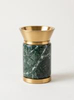Brûleur d'encens de luxe en marbre naturel avec bol métallique, diffuseur d'arômes moderne en pierre naturelle pour huiles essentielles, décoration intérieure