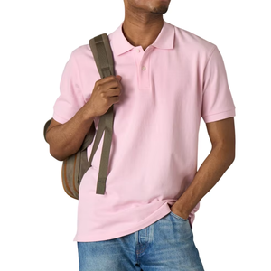 Polo Homme Rose Clair Personnalisé avec Logo OEM, Vente en Gros, Meilleure Vente, en Mélange de Coton Doux, T-shirt Polo Décontracté pour le Golf, Tissu Respirant - Product Image 1
