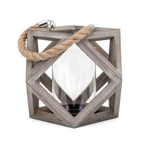 Farol de Madera Artesanal para Decoración de Bodas, Interiores de Estilo Rústico, Celebraciones Festivas y Ambiente del Hogar - Product Image 1