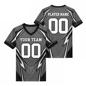 Nouveau maillot de football personnalisé à col en V, manches courtes, en polyester respirant, grande taille, unisexe, pour équipe - Product Image 5