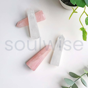 หินโรสควอตซ์ธรรมชาติทรงหอคอย ขัดเงาสำหรับงานเรกิ ของสะสม ตกแต่งบ้าน - Product Image 2