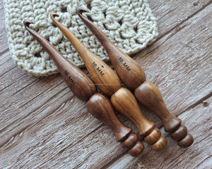 Ganchos de Tejer de Madera Hechos a Mano, Calidad Premium, Ergonómicos, Duraderos, Ecológicos, Cómodos, Ideales para Manualidades y Regalos - Product Image 3