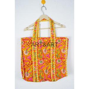 Sacs fourre-tout vintage ethniques en coton faits à la main pour femmes, matelassés, à fermeture ouverte, motif floral, hiver/été, personnalisables - Product Image 6