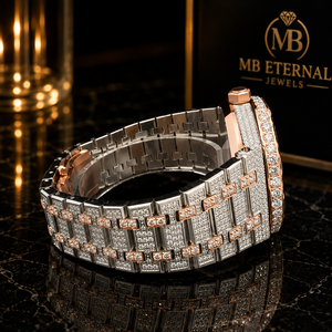 MB ETERNAL JEWELS นาฬิกาควอทซ์ทรงสี่เหลี่ยมประดับเพชร 30 มม. คริสตัลแซฟไฟร์ ตัวเลขโรมัน อนาล็อก นาฬิกาหรูสำหรับผู้หญิง - Product Image 2