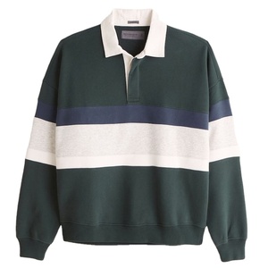 Camiseta de Rugby a Rayas de Manga Larga Casual para Hombre, 100% Algodón Orgánico Teñido en Hilo, Transpirable, Cómoda, de Punto, Polo al por Mayor - Product Image 5