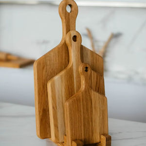 Ensemble de planches à fromage en bambou naturel, planche à découper en bambou avec ensemble de couteaux, planche à fromage et ensemble de couteaux - Product Image 1