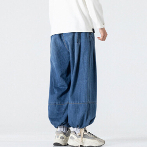 Baggy fit breathable Top Quality OEM Cargo Pockets Trousers Baggy Washed <b>Pants</b> Men's Vintage Denim Jeans for Men - Product Image 5