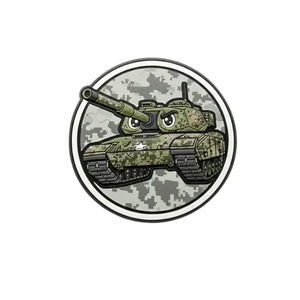 Badge rond en PVC en gros avec fixation auto-agrippante, logo personnalisé, design 3D moulé, accessoire décoratif pour vêtements, personnalisable - Product Image 1