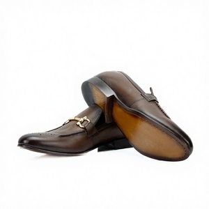 <b>Men</b> Leather Horsebit Slip On <b>Dress</b> Shoes Moc Toe Formal Business Office Casual Elegant Metal Bit Gentleman Style - Product Image 1