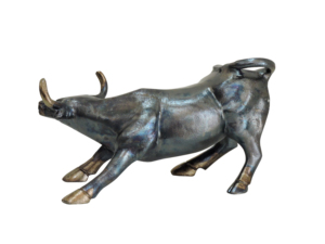 Artesign Figurine de taureau en fer et marbre, finition bronze anthracite, Statue d'ox de Wall Street, Décoration de bureau moderne - Product Image 5