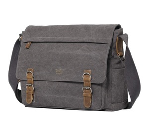 Sac bandoulière vintage en toile pour homme avec fermeture éclair, multi-poches, grande taille, haute qualité, pour le travail et les voyages - Product Image 1