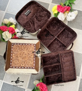 New Design Cowhide Leather Stylish Makeup Cosmetic Storage Box Hair on Hide Handmade Makeup Box ,<b>Vanity</b> Bathroom Organizer Box - Product Image 5