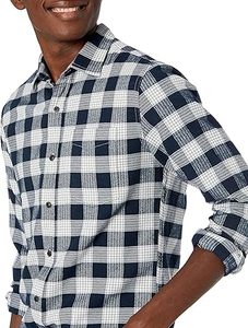 Camisa de franela a cuadros de algodón informal de manga larga personalizada para hombre, camisa de franela a cuadros informal de manga larga extragrande y gruesa personalizada para hombre - Product Image 2