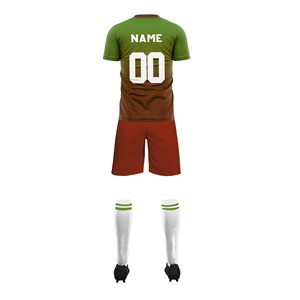 Conjunto de Camiseta de Fútbol Azul, Verde y Blanco, Sublimada, Manga Corta, Cuello Redondo, Absorbe la Humedad, Unisex, Adulto, Todas las Temporadas - Product Image 4