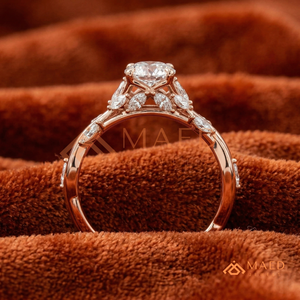 Elegant Round Cut Moissanite Bridal <b>Ring</b> <b>Set</b> for <b>Women</b> Rose Gold Wedding Jewelry Gift USA - Product Image 3