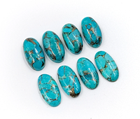 Cabochons ovales en turquoise bleue de qualité supérieure, 12*8 mm, 16*8 mm, pour la fabrication de bijoux naturels, prix de gros, percés directement