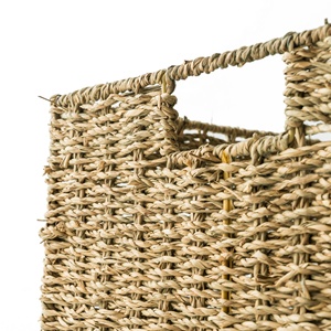 Panier de rangement pliable en herbe de mer du Vietnam avec poignées perforées 30x30xH25 cm VINACRAFT JSC pour usage domestique - Product Image 4