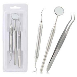 Juego Completo de Instrumentos Dentales Profesionales de Acero Inoxidable: Espejo, Sonda y Pinzas para un Examen Dental Preciso - Product Image 1