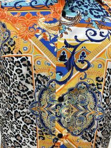 Camisa elegante para hombre, multicolor, de poliéster, con estampado animal, corte regular, con cuello y mangas cortas, diseñada para uso casual. - Product Image 2