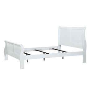 <b>Queen</b> <b>Size</b> Louis Phillipe Solid Wood Sleigh <b>Bed</b> White Bedroom Furniture 1pc <b>Bed</b> - Product Image 2