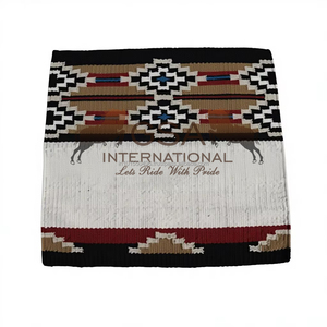 Hand woven 100% Newzealand wool geometrical design Saddle <b>Blanket</b> manufactured in India for horse riding and competition - Product Image 1
