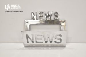 Modern Eco-Friendly Portable Metal <b>Wall</b> <b>Mounted</b> Multifunction News Holder <b>Letter</b> <b>Rack</b> with Cutout Design for Entryway Storage - Product Image 5