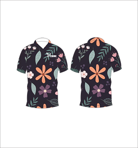 เสื้อโปโลชายลายดอกไม้สีเข้ม พิมพ์ลายทั้งตัว แขนสั้น สไตล์ลำลอง สำหรับเล่นกอล์ฟ - Product Image 2
