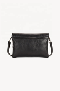 Sac à fermeture éclair fait main de style dame vintage avec grande pierre de labradorite véritable conception d'hirondelle noire entourant le cuir véritable - Product Image 3