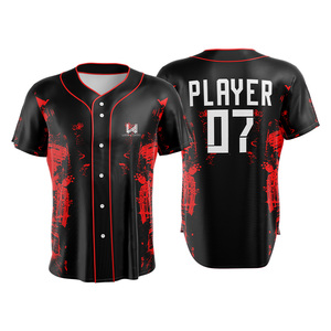 Nouveaux maillots de baseball unisexes, grandes tailles, écologiques, 100% polyester, manches courtes, logo personnalisé imprimé sur le devant, maillots d'équipe professionnelle - Product Image 4