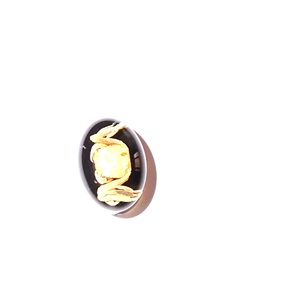 Cabujón de Plástico con Espécimen Real de Cangrejo Ovalado de 12x18 mm sobre Base Plana Negra para Manualidades y Joyería - Product Image 5