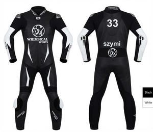 Combinaison de course moto personnalisée/Traje en cuir de vachette/cuir de kangourou de qualité supérieure |   Prêt pour la piste |   Protection de niveau 2 - Product Image 1