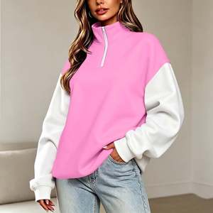 Breathable Quick Dry Women Long Sleeve Sweatshirts Casual Half <b>Zip</b> Pullover Tops Color Block Trendy Oversized Fall Sweatshirt - Product Image 3