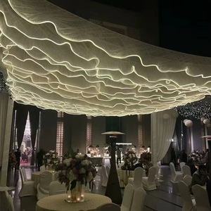 Rideau transparent de luxe LANJO en forme de goutte d'eau pour mur et plafond, drapé de scène pour événements de mariage - Product Image 6