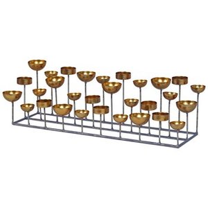 เชิงเทียนเหล็กขนาดใหญ่สำหรับเทียนหลายแท่ง พร้อมสีดำและสีทองเคลือบผง ดีไซน์ใหม่ ขายดี - Product Image 6