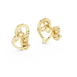 Juego de pendientes de diamantes cultivados en laboratorio UNIQUE PETAL, engastados en oro amarillo de 18 quilates, para mujer, para compromiso, boda, fiesta, regalo de San Valentín, uso diario - Product Image 3