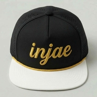 Casquettes de golf personnalisées OEM à 7 panneaux, perforées, découpées au laser, à visière plate et structurées, ODM, faible MOQ, usine de casquettes