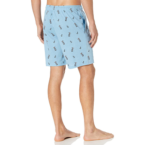 Short de bain décontracté pour hommes, imprimé géométrique bleu marine, avec cordon de serrage à la taille et poches, séchage rapide - Product Image 4
