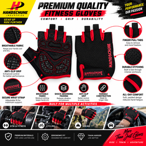 Meilleurs Gants de Fitness Demi-Doigts Populaires 2026 Noirs et Rouges en Maille Respirante Antidérapants pour Entraînement en Salle de Sport - Product Image 6