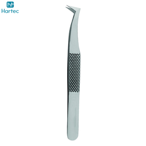Pinces à fibres en acier inoxydable de qualité chirurgicale pour extensions de cils en volume, outil personnalisé, lot de 4 pinces à cils argentées - Product Image 5