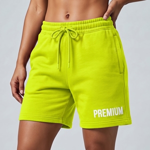 Custom <b>Women's</b> Cotton Fleece <b>Sweat</b> <b>Shorts</b> Relaxed Fit Soft Casual Bottoms Drawstring Waist <b>Women's</b> Cotton Fleece <b>Shorts</b> - Product Image 1