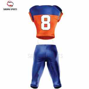 ชุดอเมริกันฟุตบอลที่สวมใส่สบาย พร้อมเสื้อและกางเกงขาสั้นพิมพ์ลายโลโก้ปักแบบซับลิเมชั่น อุปกรณ์ฟุตบอลที่ทันสมัย - Product Image 2