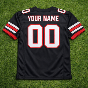 เสื้อทีมอเมริกันฟุตบอลแบบกำหนดเองสำหรับโรงเรียน ผ้าโพลีเอสเตอร์แห้งเร็ว ระบายอากาศได้ดี พิมพ์ลายชื่อและหมายเลขผู้เล่นแบบซับลิเมชั่น - Product Image 2