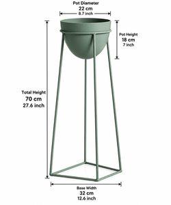 Support de plante en métal avec pot de fleurs en forme de bol moderne et cadre géométrique pour plantes d'intérieur, salon, balcon, jardin - Product Image 2