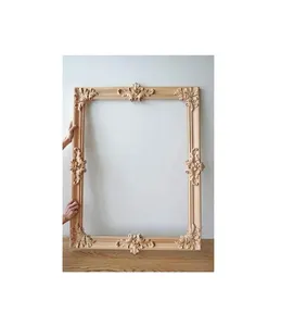 Marco de espejo de madera rústico estilo casa de campo con superficie antigua diseñado para montar en la pared sobre tocadores o armarios. - Product Image 5