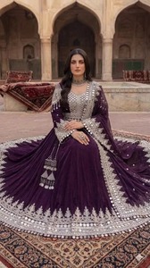 Conjunto de Vestido de Novia Afgano Vintage Color Granate para Mujer, Hecho a Mano con Espejos, Maxi Dupatta, Traje de Novio - Product Image 3