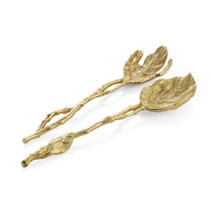 Platos y cuencos de hojas de Metal dorado, vajilla de servicio de diseño para el hogar y el Hotel, artículos de comedor, bandejas, cuencos y platos - Product Image 2